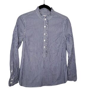 EUC Women’s Vineyard Vines Blue and White 1/2 Button Down Collared Shirt Size 2